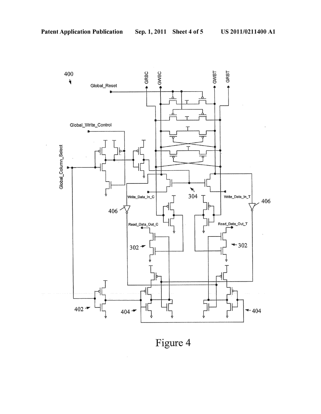 GLOBAL BIT SELECT CIRCUIT INTERFACE WITH FALSE WRITE THROUGH BLOCKING - diagram, schematic, and image 05