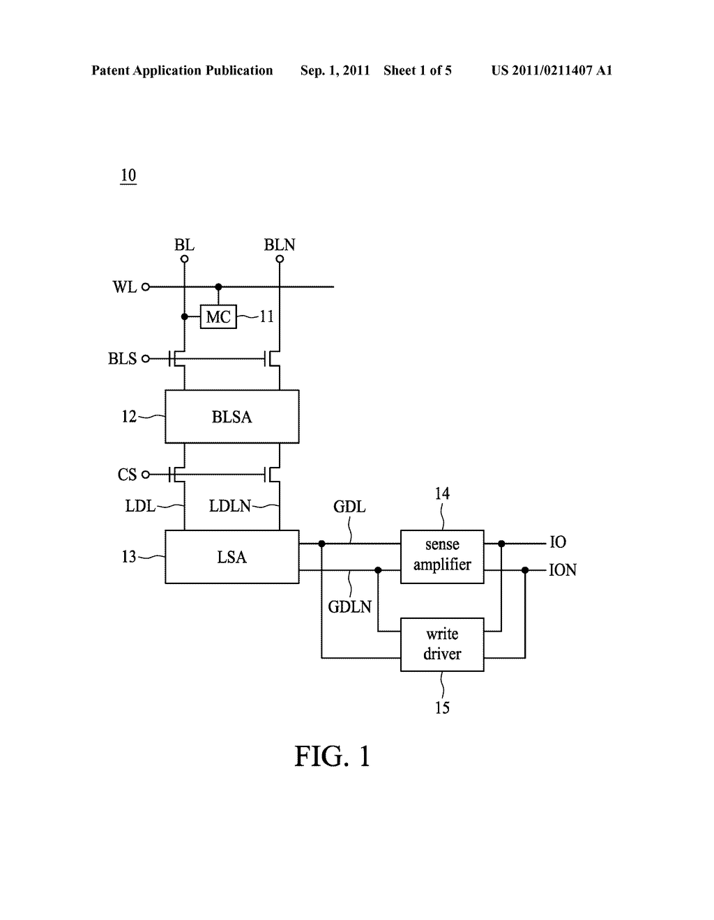 SEMICONDUCTOR MEMORY DEVICE AND ASSOCIATED LOCAL SENSE AMPLIFIER - diagram, schematic, and image 02