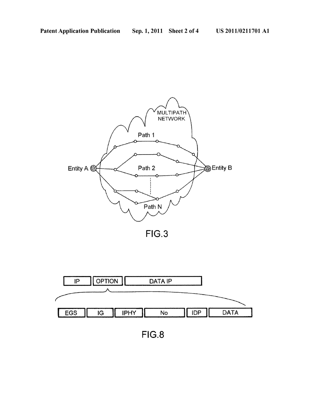 METHOD FOR EXCHANGING KEYS BY INDEXATION IN A MULTIPATH NETWORK - diagram, schematic, and image 03