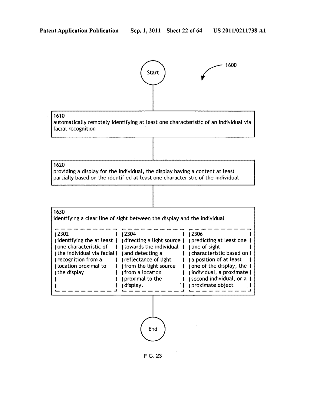 Identifying a characteristic of an individual utilizing facial recognition     and providing a display for the individual - diagram, schematic, and image 23