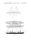 Multi-hull rebuilt vessels with variable shape diagram and image