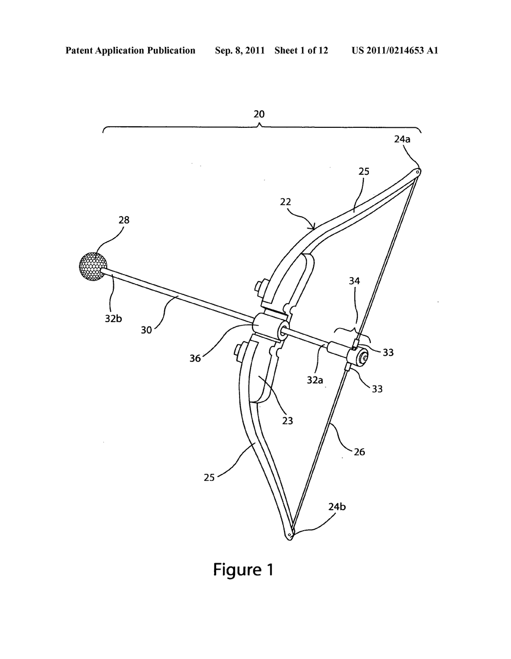 Bow apparatus and method for playing archery golf - diagram, schematic, and image 02