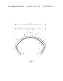 Tire for Vehicle, Comprising a Tread, Comprising Plurality of Compounds     and a Carcass Reinforcement formed of at Least Two Layers diagram and image