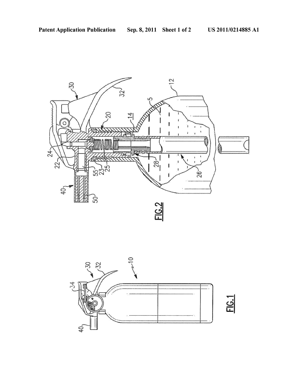 FIRE EXTINGUISHER AND DISCHARGE NOZZLE ASSEMBLY - diagram, schematic, and image 02