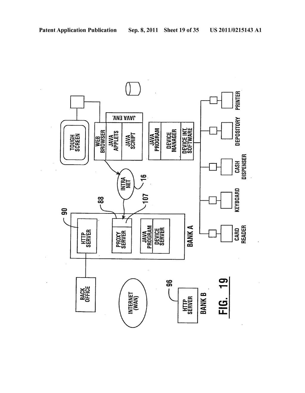 Method of authorizing automated banking machine use responsive to user     data read from data bearing records - diagram, schematic, and image 20