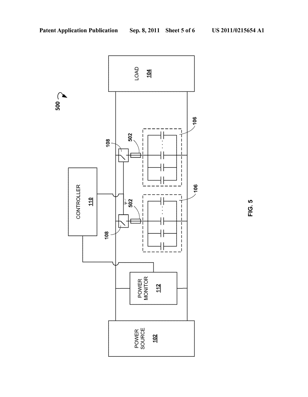 Switchable Capacitor Arrays for Preventing Power Interruptions and     Extending Backup Power Life - diagram, schematic, and image 06