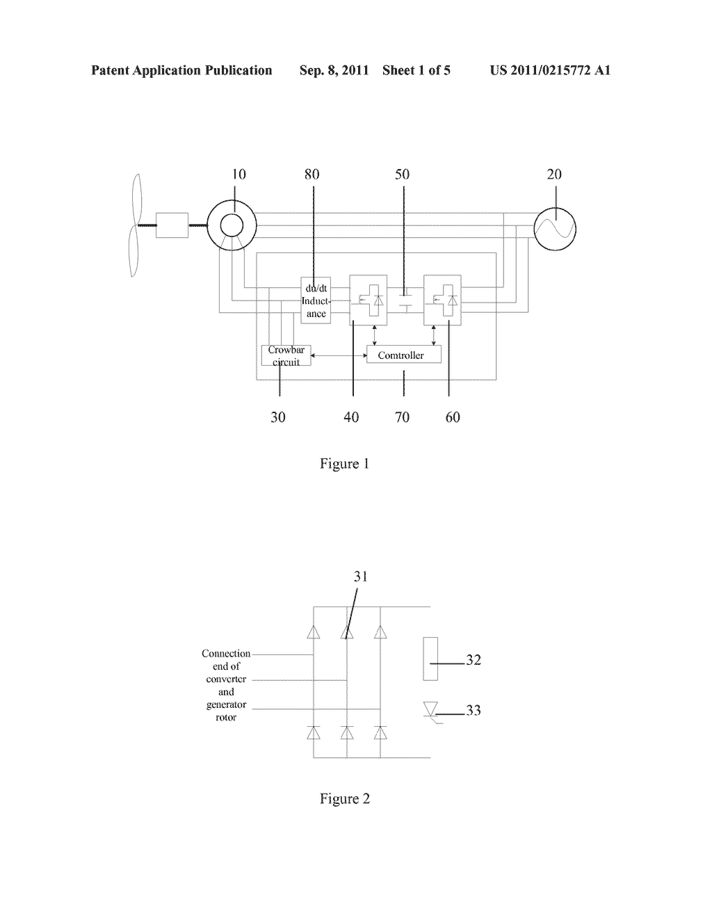 PROTECTION DEVICE AND PROTECTION METHOD FOR THROUGH POWER NETWORK FAULT OF     DOUBLE-FED INDUCTION GENERATOR - diagram, schematic, and image 02