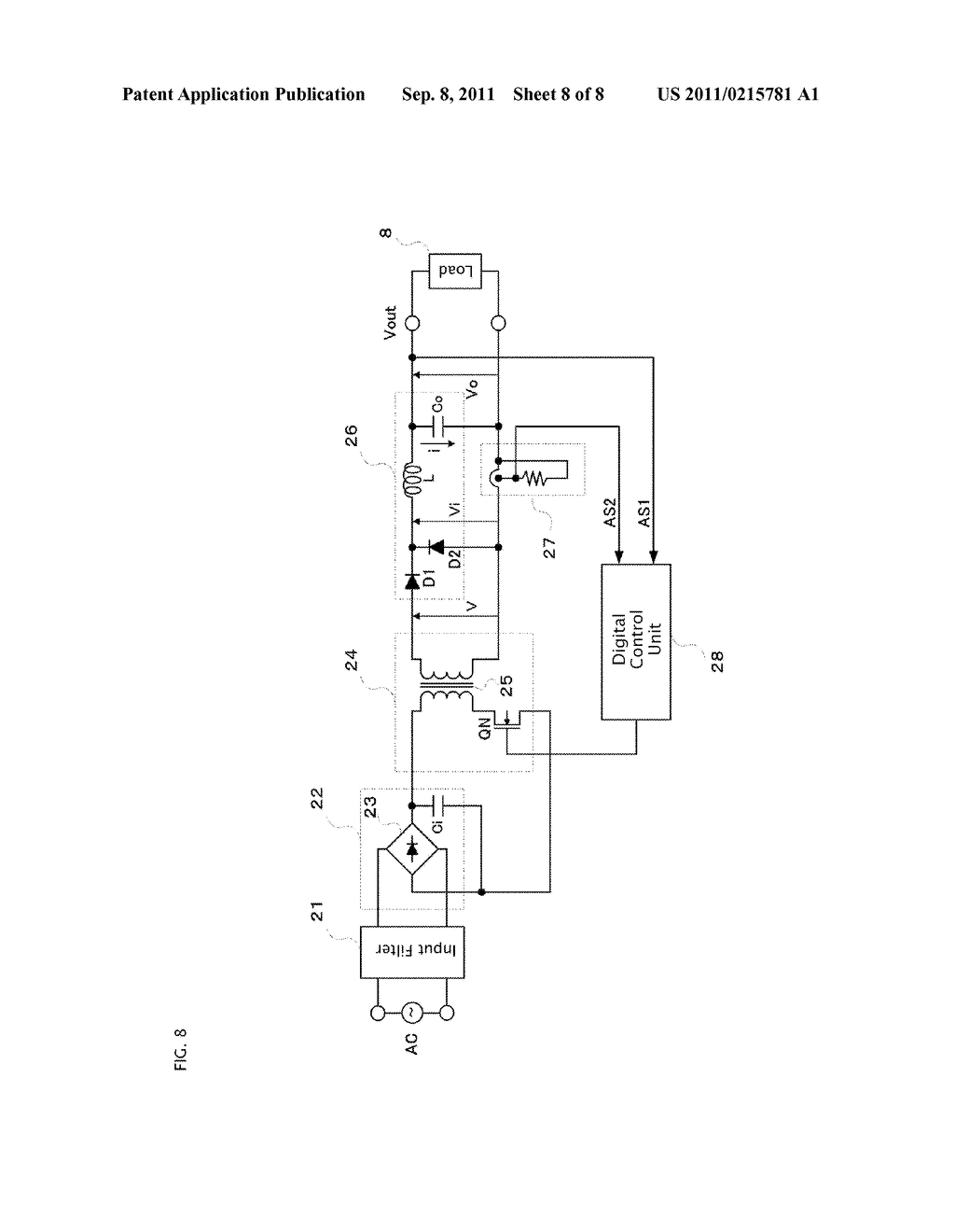 DIGITAL CONTROL SWITCHING REGULATOR HAVING AN INPUT VOLTAGE DETECTION     CIRCUIT - diagram, schematic, and image 09