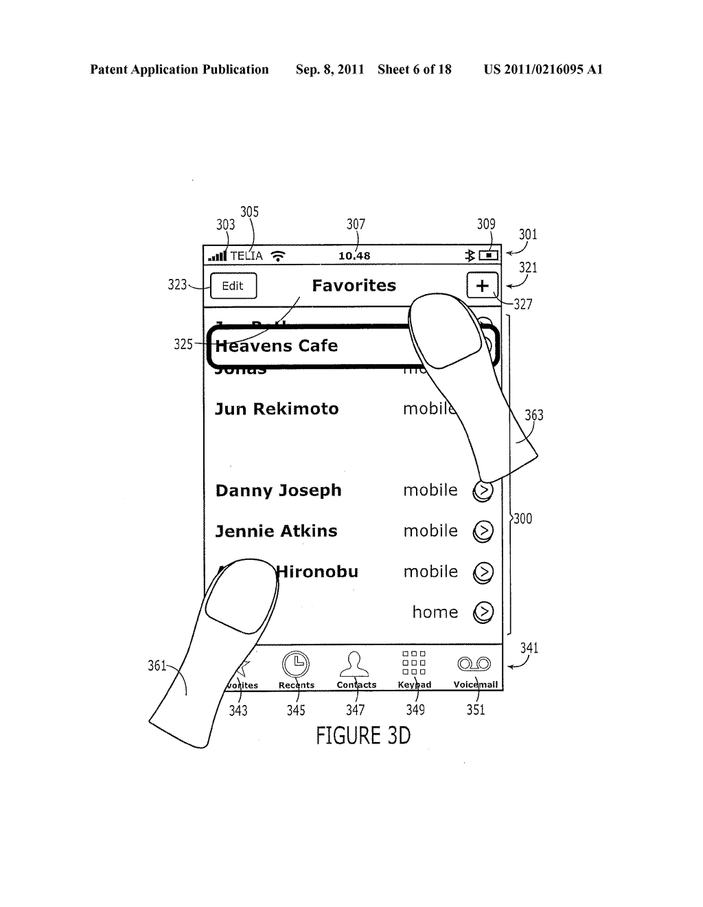 Methods, Devices, and Computer Program Products Providing Multi-Touch Drag     and Drop Operations for Touch-Sensitive User Interfaces - diagram, schematic, and image 07