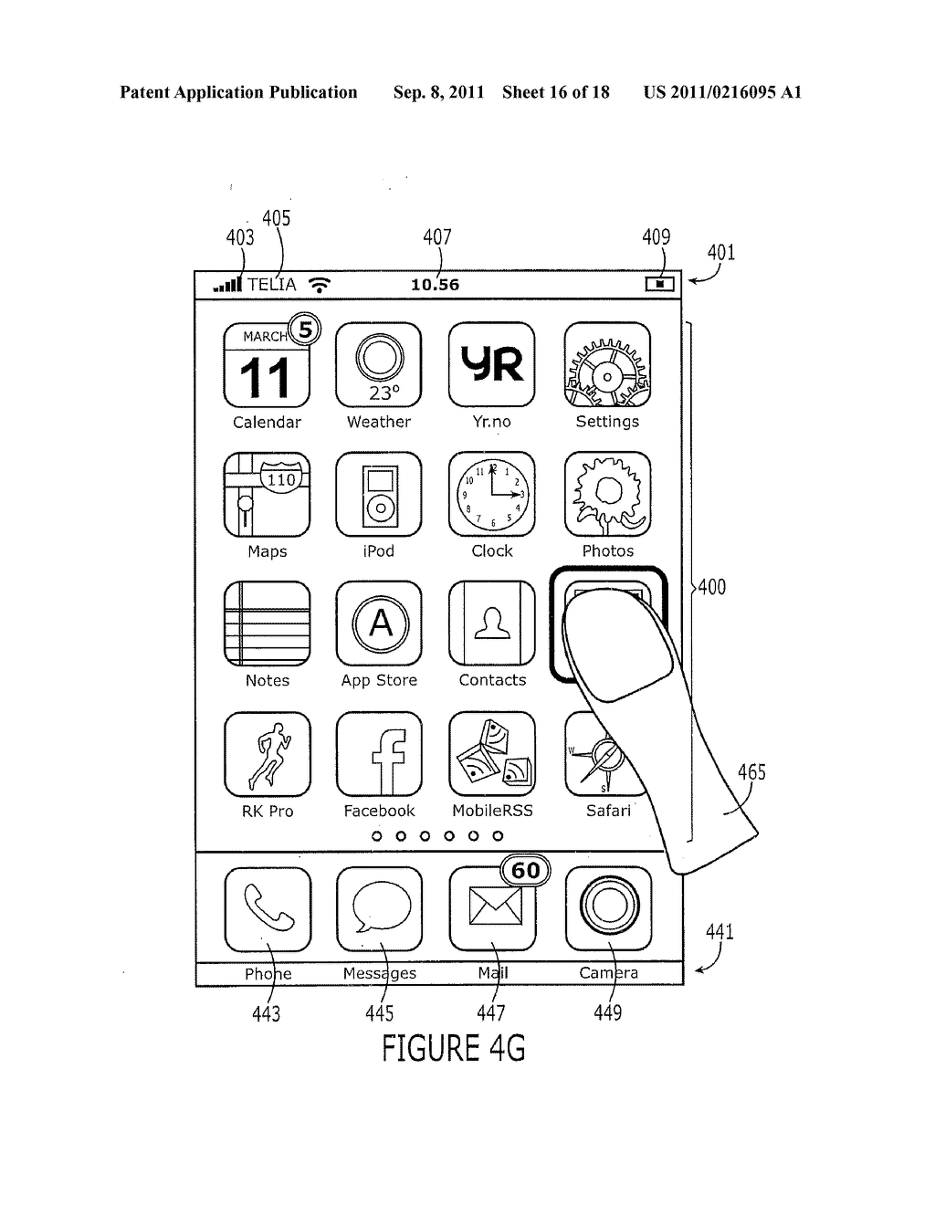 Methods, Devices, and Computer Program Products Providing Multi-Touch Drag     and Drop Operations for Touch-Sensitive User Interfaces - diagram, schematic, and image 17