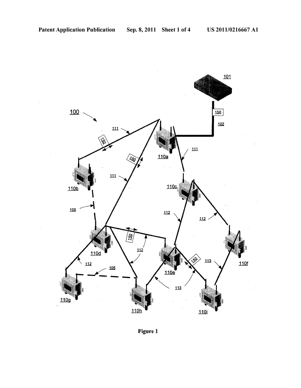 Method and System for a Radio Frequency Management in a Mesh Network with     a Path Distance Factor - diagram, schematic, and image 02