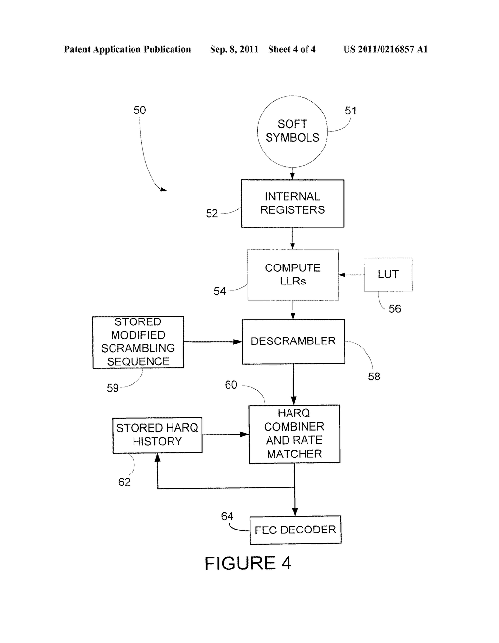 RECEIVER FOR A WIRELESS TELECOMMUNICATION SYSTEM WITH A CHANNEL     DEINTERLEAVER - diagram, schematic, and image 05