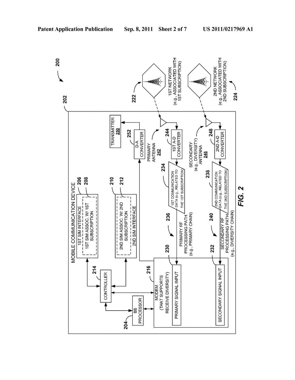 DEVICES WITH MULTIPLE SUBSCRIPTIONS THAT UTILIZE A SINGLE BASEBAND-RADIO     FREQUENCY RESOURCE CHAIN - diagram, schematic, and image 03