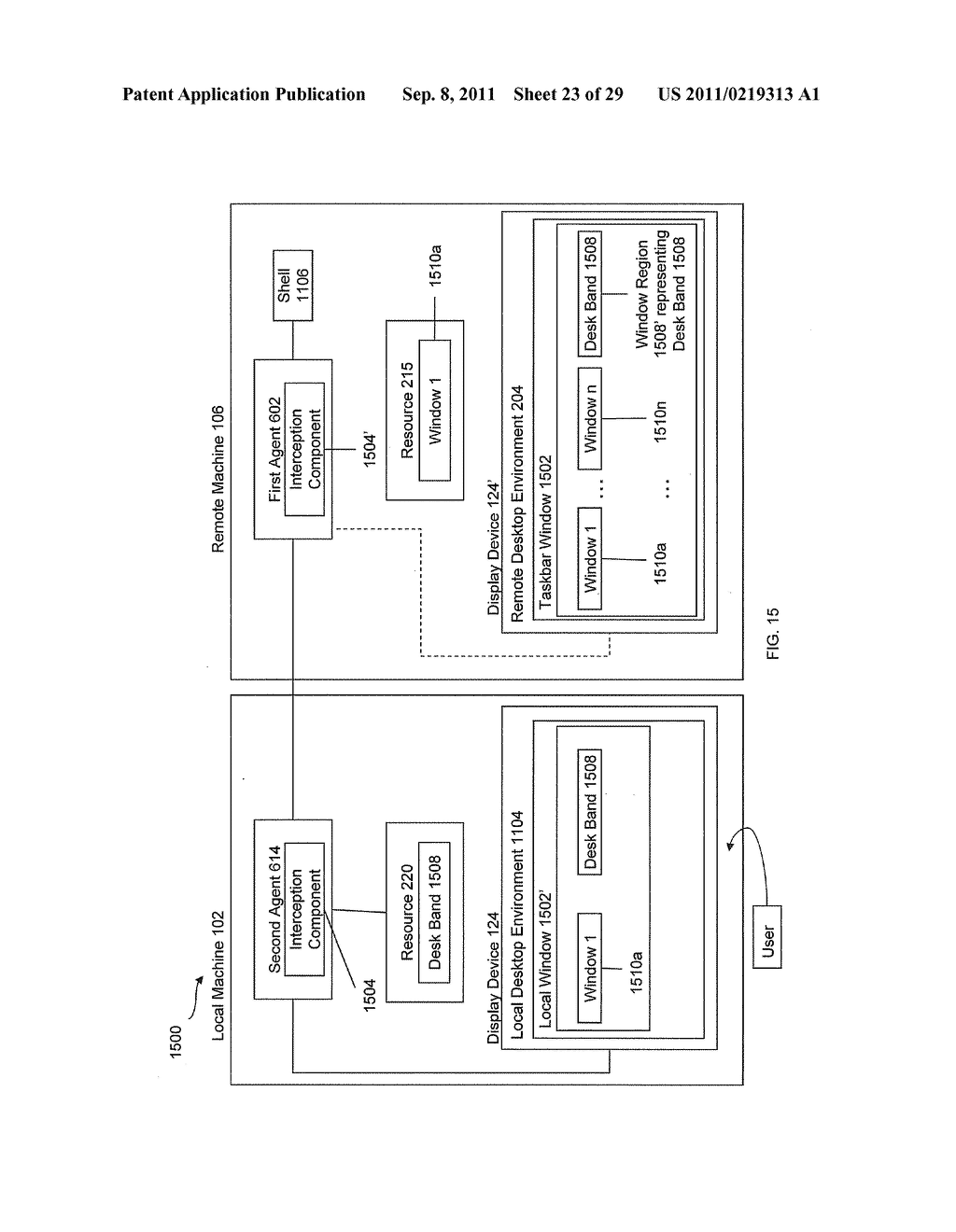 Methods and Systems for Providing, by a Remote Machine, Access to a Desk     Band Associated with a Resource Executing on a Local Machine - diagram, schematic, and image 24