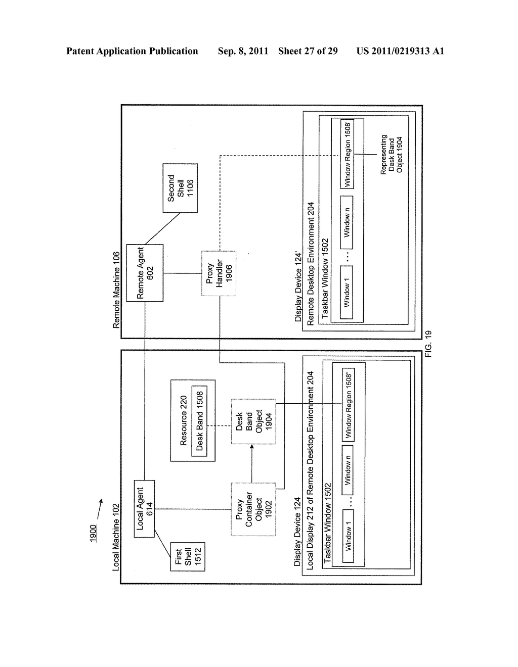Methods and Systems for Providing, by a Remote Machine, Access to a Desk     Band Associated with a Resource Executing on a Local Machine - diagram, schematic, and image 28