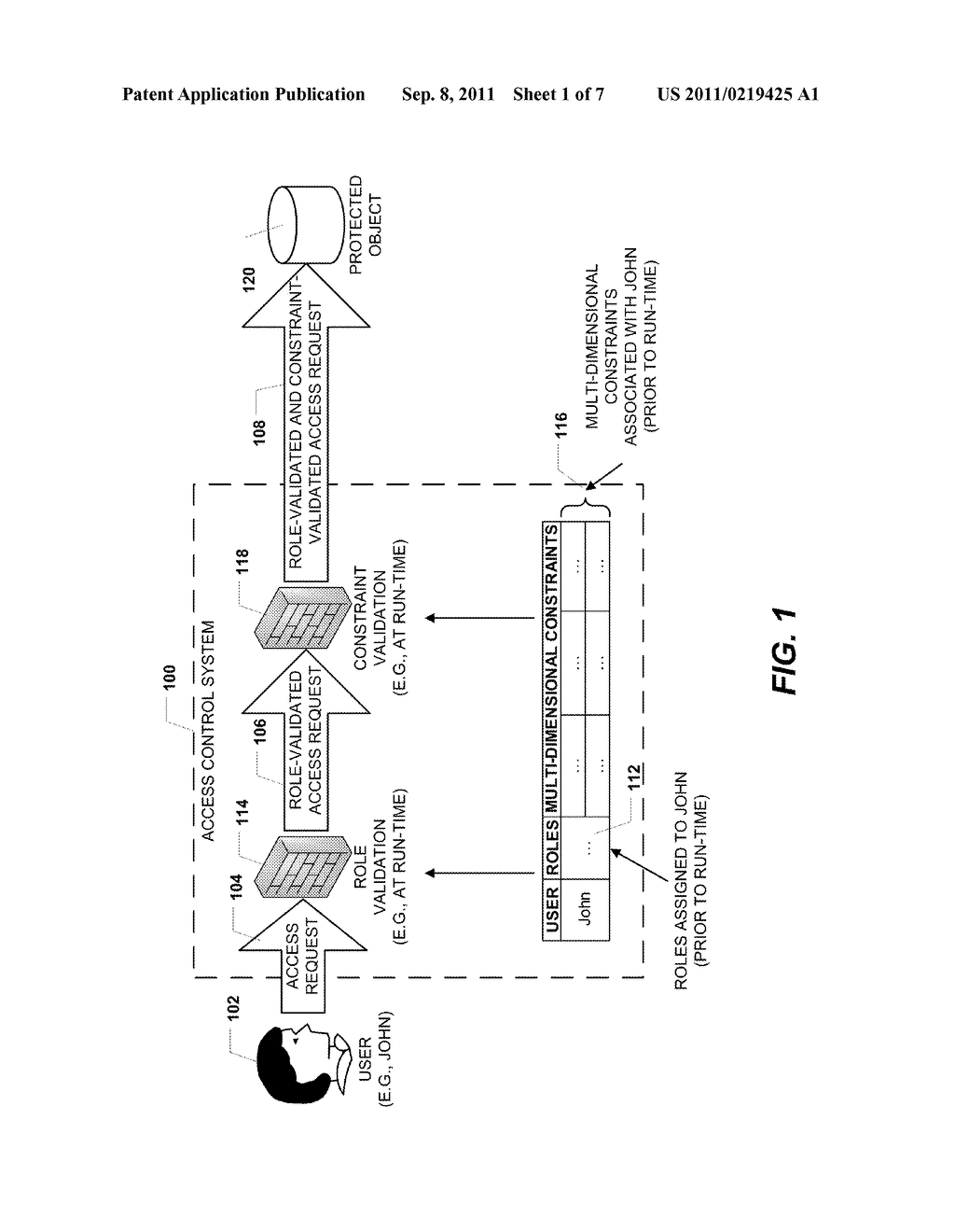 ACCESS CONTROL USING ROLES AND MULTI-DIMENSIONAL CONSTRAINTS - diagram, schematic, and image 02