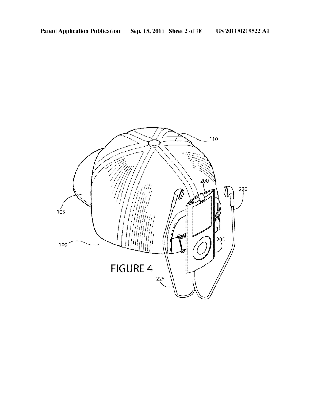 AUDIO DEVICE CARRIER FOR HEADWEAR - diagram, schematic, and image 03