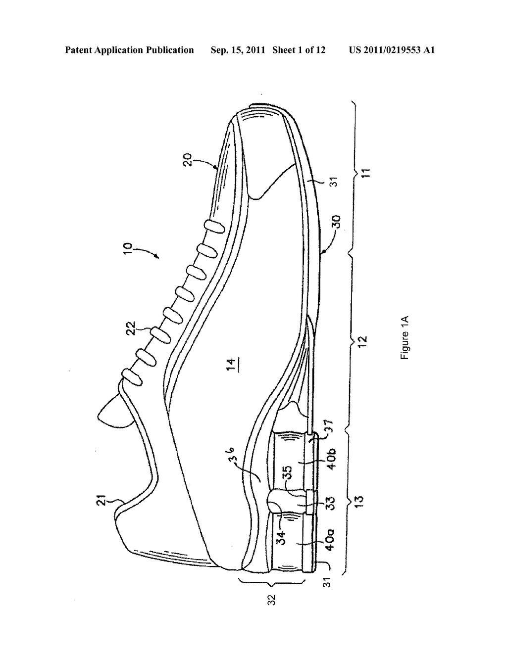 Article Of Footwear With A Sole Structure Having Support Elements And An     Indented Plate - diagram, schematic, and image 02