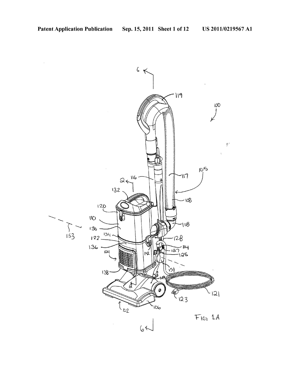 RECONFIGURABLE UPRIGHT SURFACE CLEANING APPARATUS WITH A POWERED BRUSH     MOTOR - diagram, schematic, and image 02