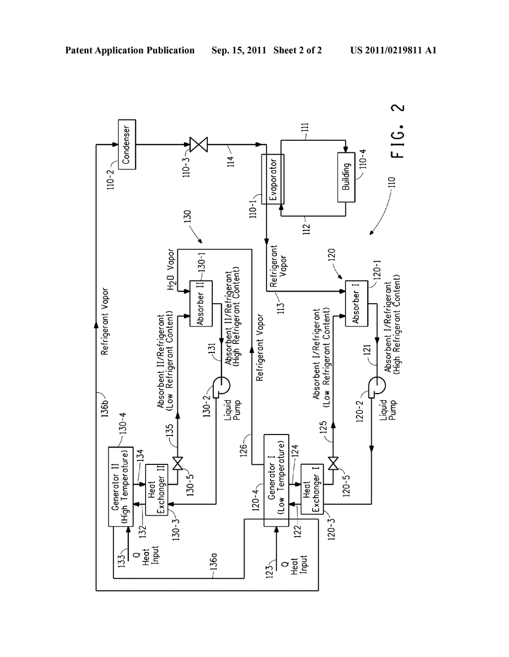 ABSORPTION CYCLE SYSTEM HAVING DUAL ABSORPTION CIRCUITS - diagram, schematic, and image 03