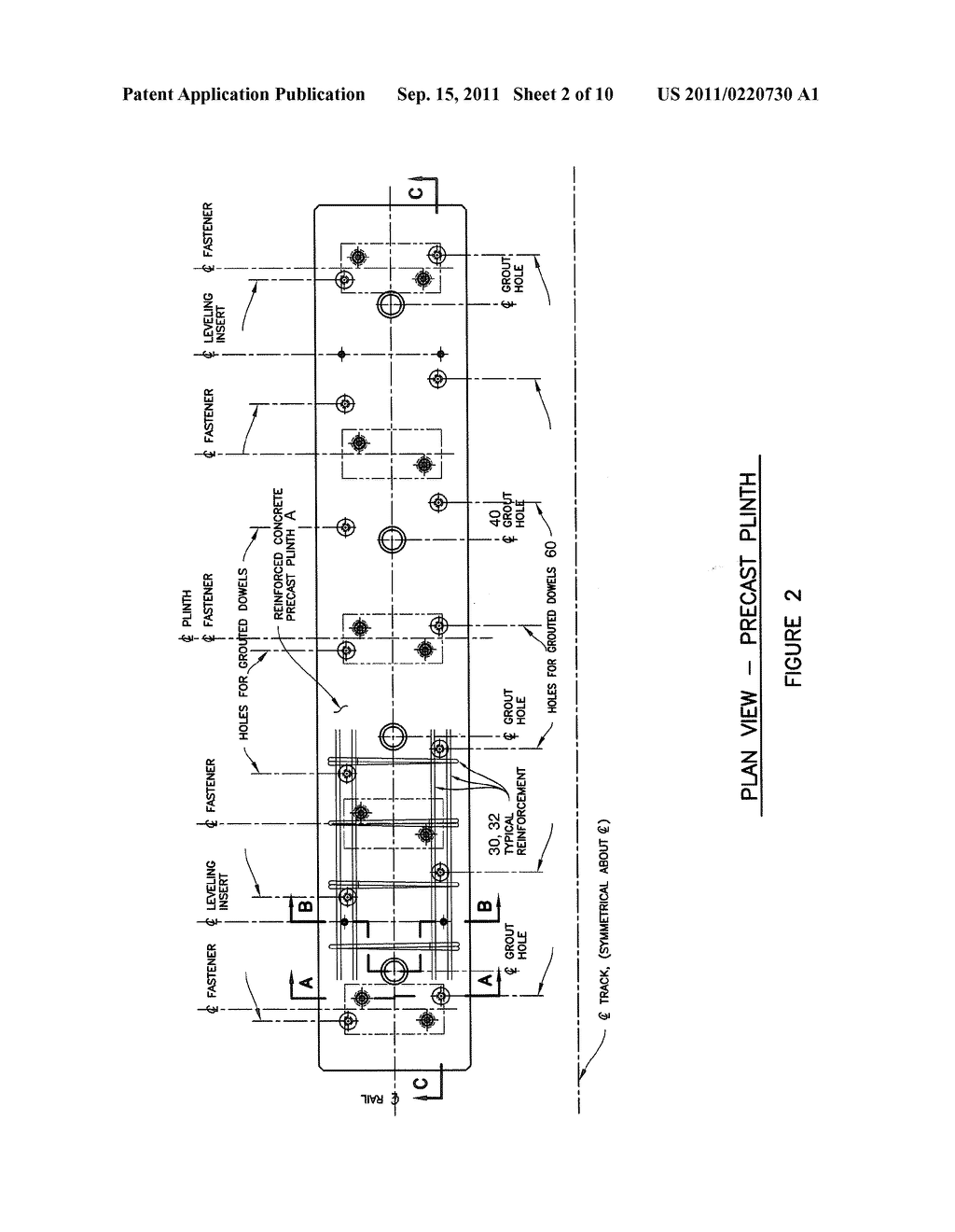 PREFABRICATED PLINTH FOR SUPPORTING A RAILWAY TRACK - diagram, schematic, and image 03