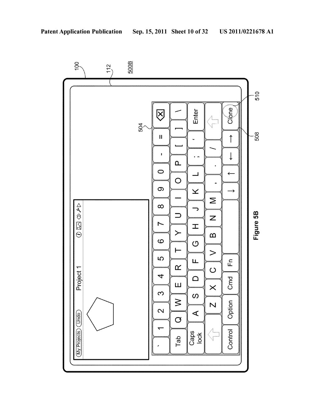 Device, Method, and Graphical User Interface for Creating and Using     Duplicate Virtual Keys - diagram, schematic, and image 11