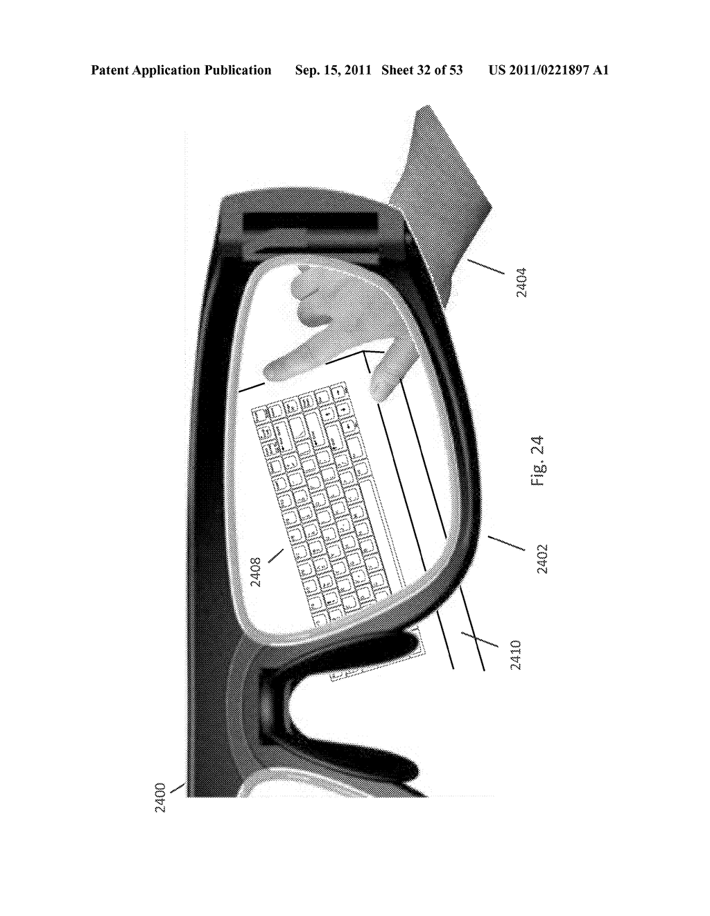 EYEPIECE WITH WAVEGUIDE FOR RECTILINEAR CONTENT DISPLAY WITH THE LONG AXIS     APPROXIMATELY HORIZONTAL - diagram, schematic, and image 33