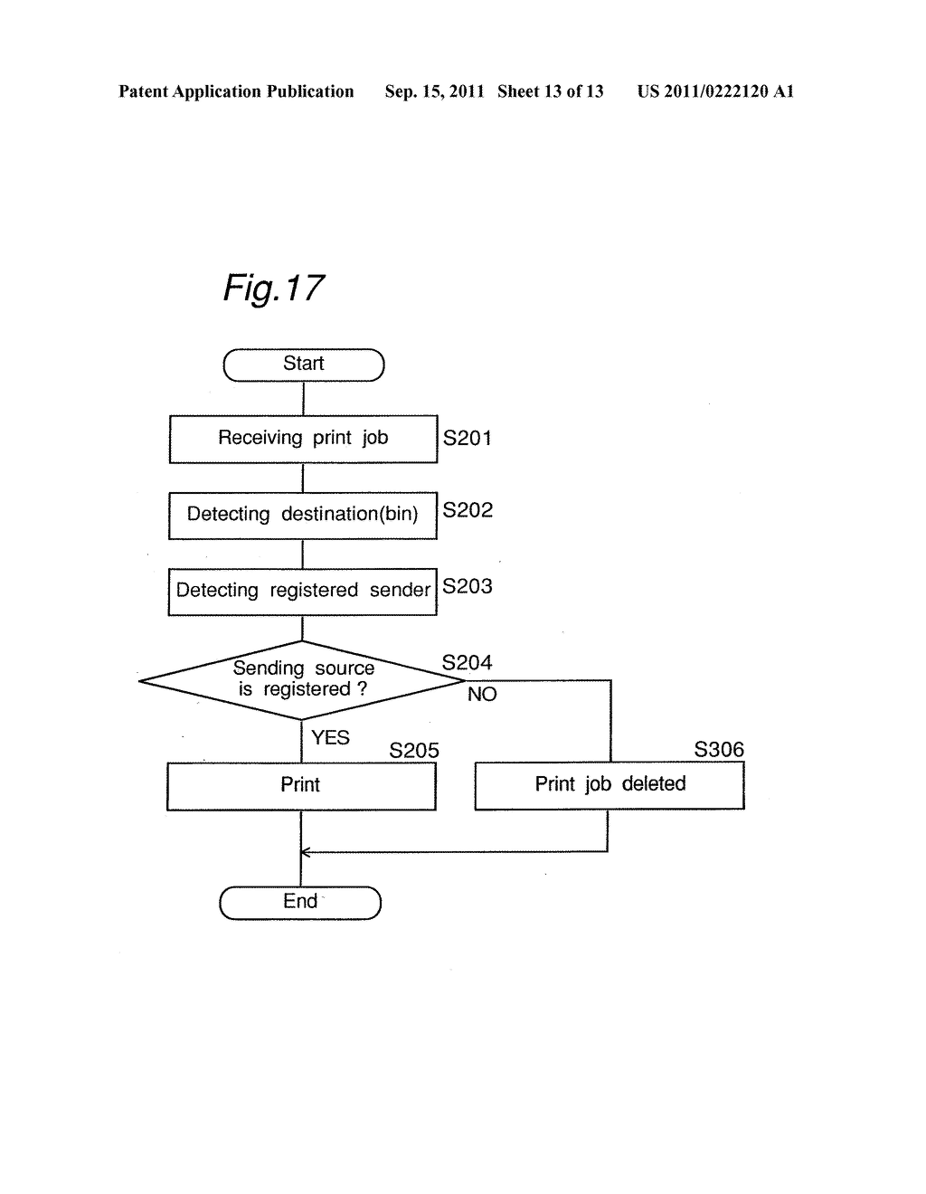 PRINTER CAPABLE OF REFUSING RECEIPT OF PRINTED MATERIALS SENT FROM AN     UNINTENDED SOURCE - diagram, schematic, and image 14