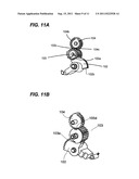 IMAGE FORMING APPARATUS WITH OPENING AND CLOSING ASSEMBLY AND GEARS     MOVABLE THEREWITH diagram and image