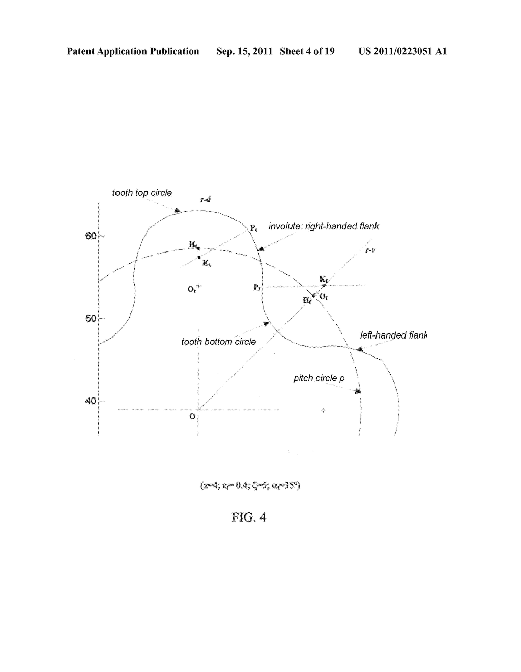 TOOTH PROFILE FOR ROTORS OF POSITIVE DISPLACEMENT EXTERNAL GEAR PUMPS - diagram, schematic, and image 05