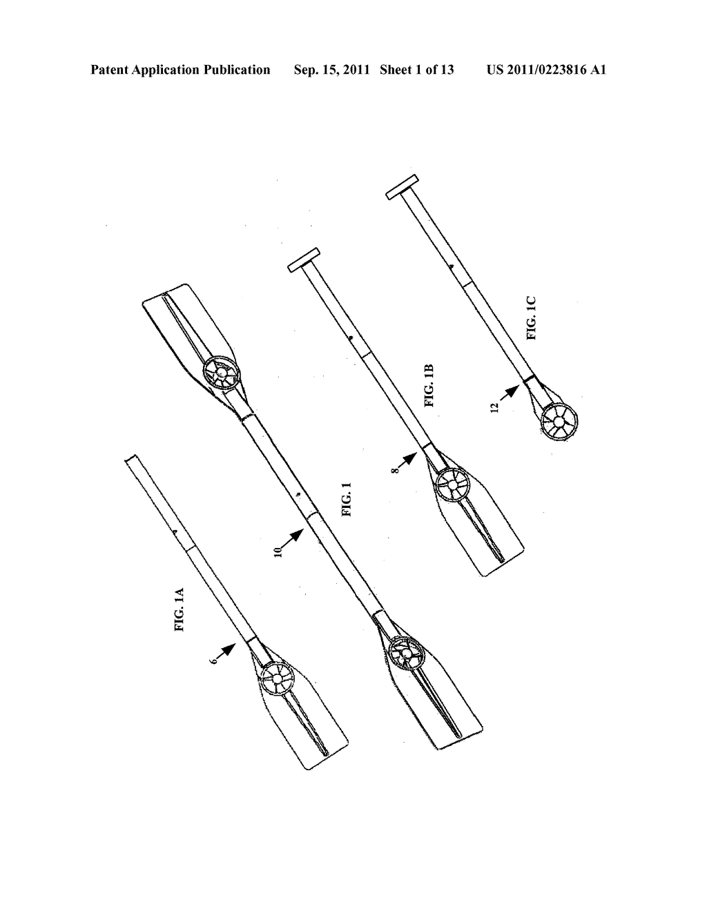 Combination hand-held multi-directional propulsion device and powered     oar/paddle for rowboat, canoe, kayak, and the like - diagram, schematic, and image 02
