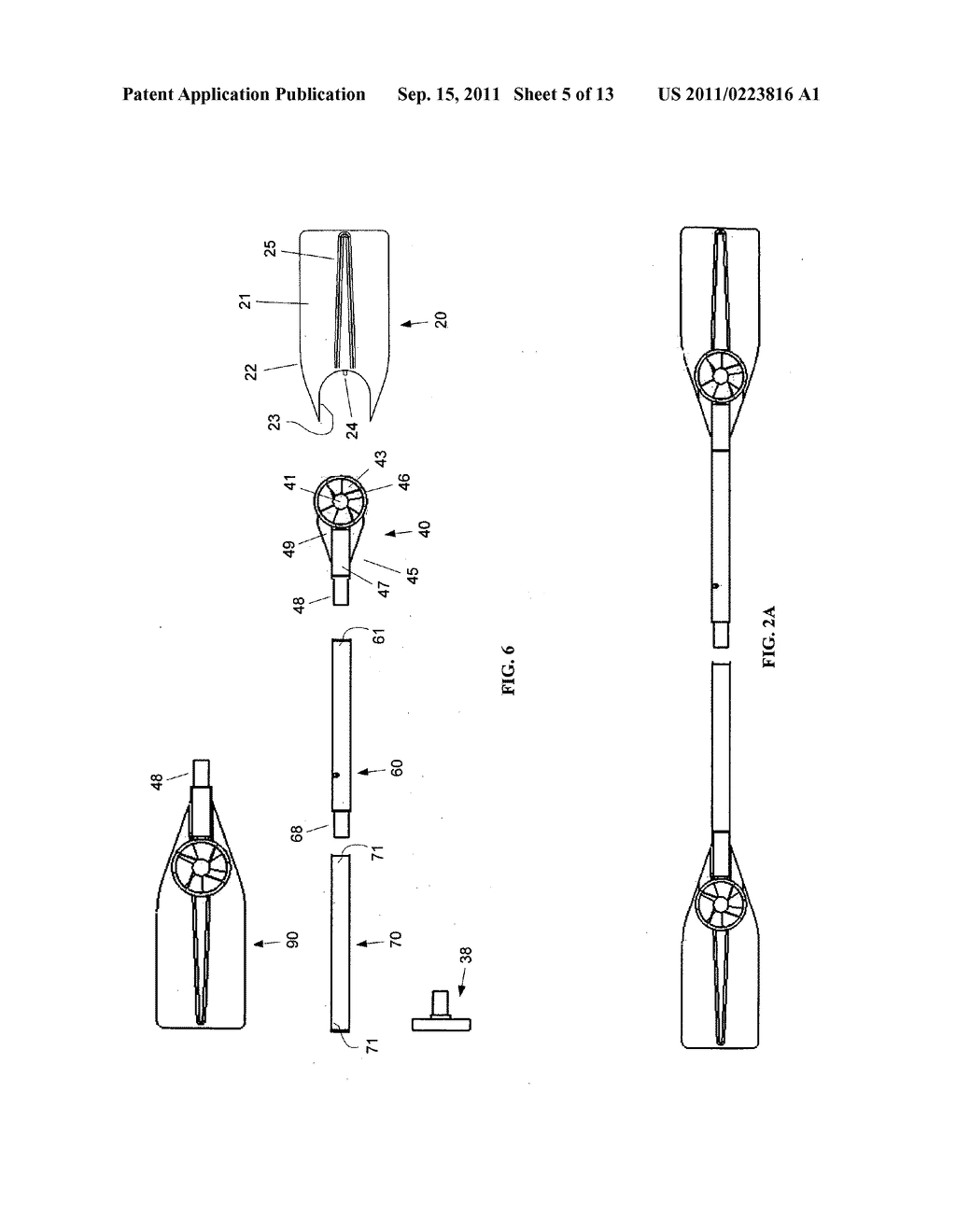 Combination hand-held multi-directional propulsion device and powered     oar/paddle for rowboat, canoe, kayak, and the like - diagram, schematic, and image 06