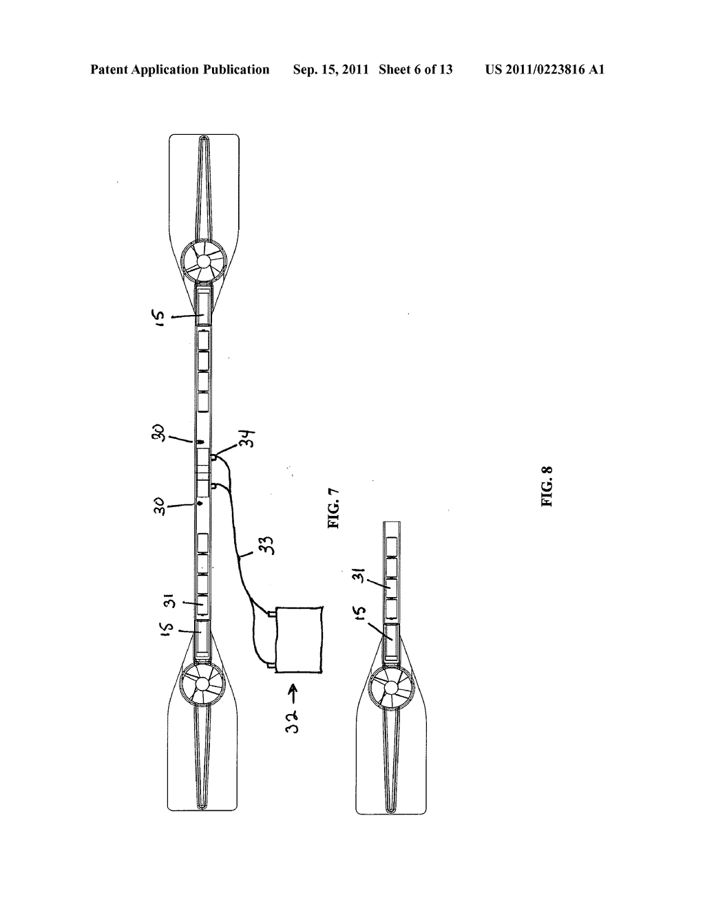 Combination hand-held multi-directional propulsion device and powered     oar/paddle for rowboat, canoe, kayak, and the like - diagram, schematic, and image 07