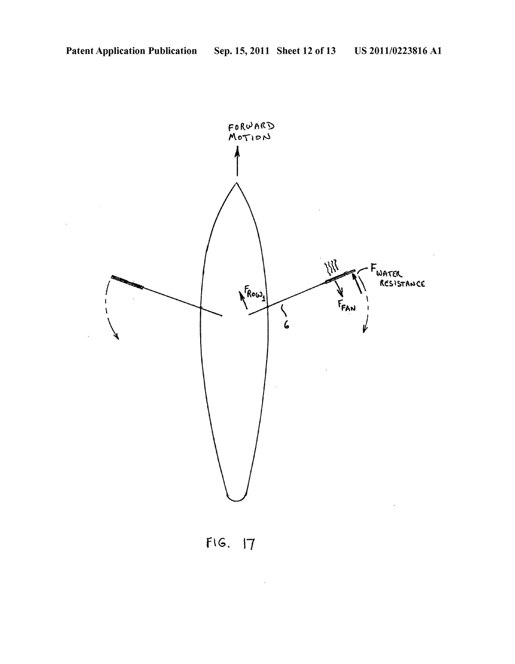 Combination hand-held multi-directional propulsion device and powered     oar/paddle for rowboat, canoe, kayak, and the like - diagram, schematic, and image 13
