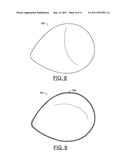 BRA AND/OR BRA PAD FOR PROVIDING THE APPEARANCE OF SYMMETRY TO     ASYMMETRICAL BREASTS diagram and image