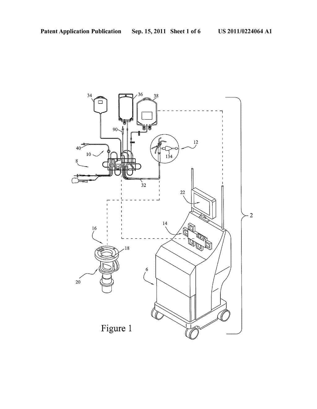 BLOOD PROCESSING APPARATUS WITH CELL SEPARATION CHAMBER WITH BAFFLES - diagram, schematic, and image 02