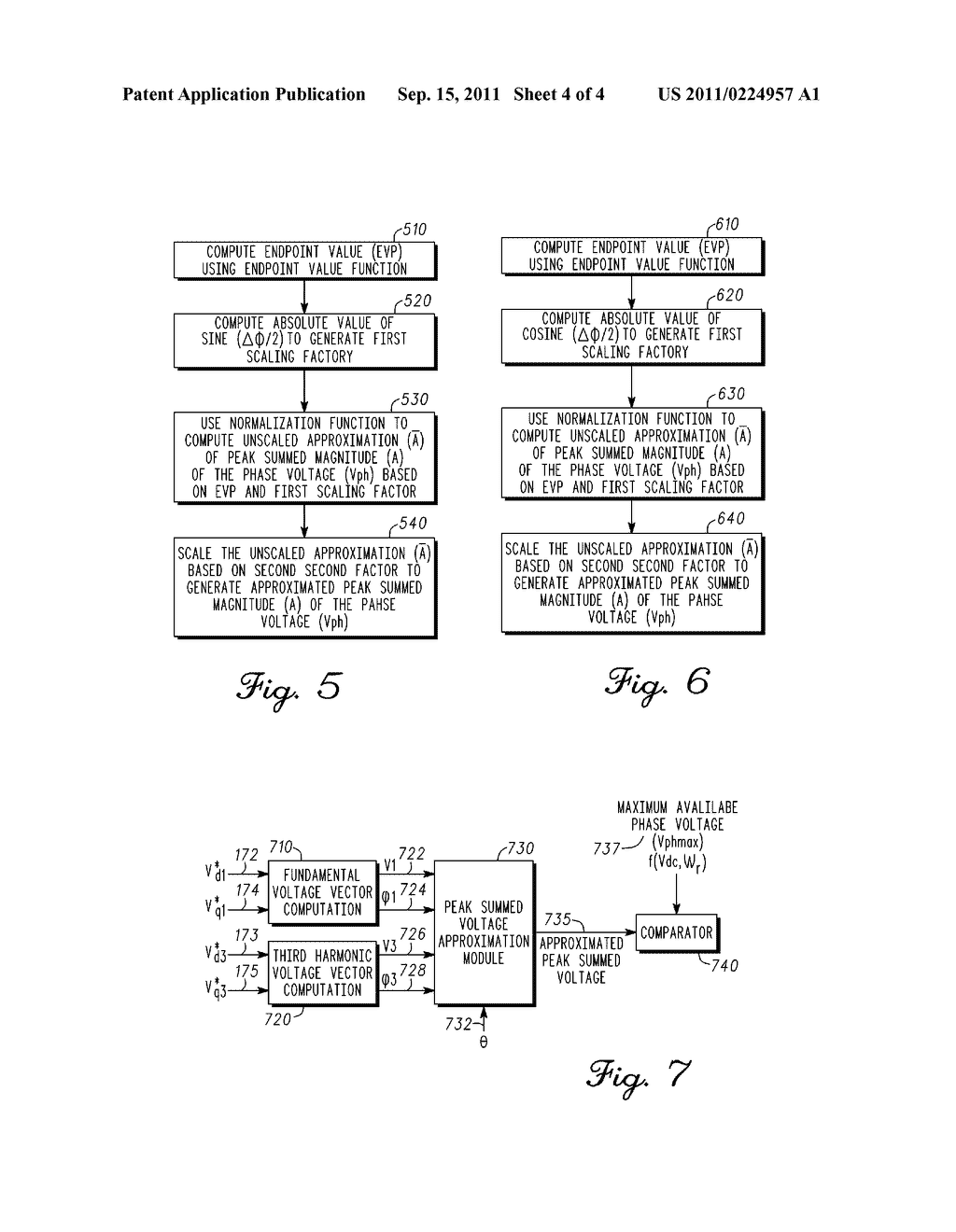 METHODS, SYSTEMS AND APPARATUS FOR APPROXIMATION OF PEAK SUMMED     FUNDAMENTAL AND THIRD HARMONIC VOLTAGES IN A MULTI-PHASE MACHINE - diagram, schematic, and image 05