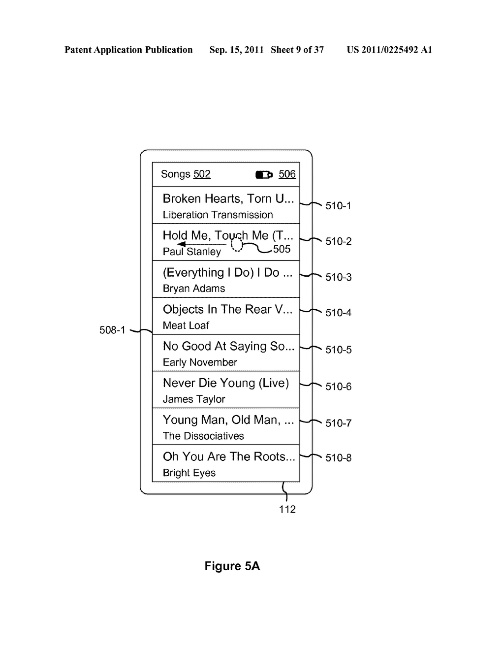 Device, Method, and Graphical User Interface for Marquee Scrolling within     a Display Area - diagram, schematic, and image 10