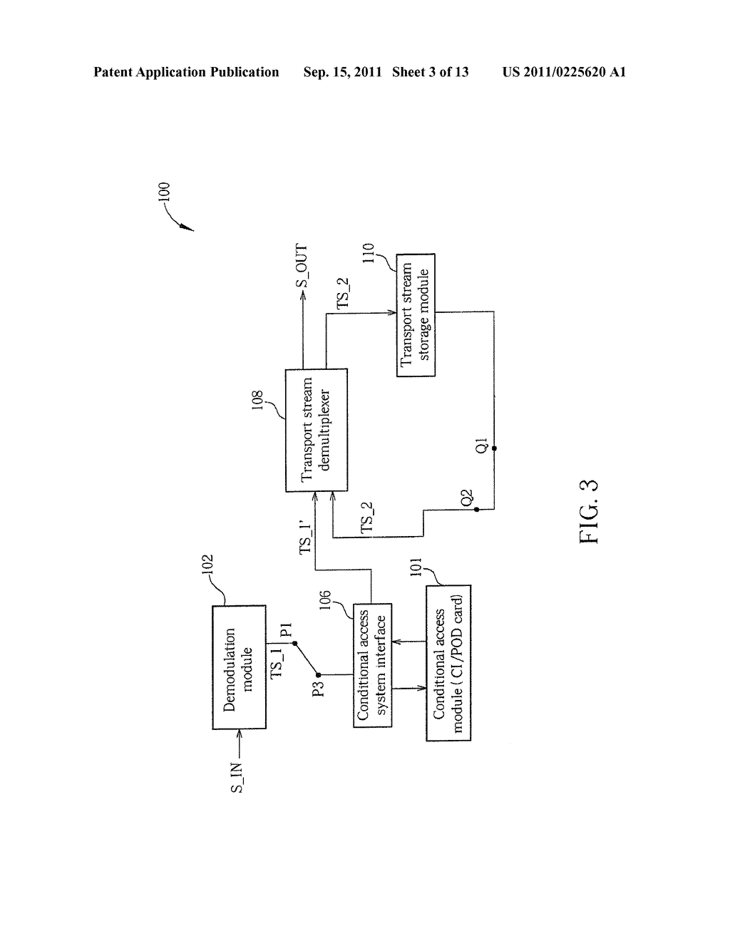 TRANSPORT STREAM PROCESSING APPARATUS CAPABLE OF STORING TRANSPORT STREAM     BEFORE THE TRANSPORT STREAM IS DESCRAMBLED AND THEN DESCRAMBLING THE     STORED TRANSPORT STREAM FOR PLAYBACK - diagram, schematic, and image 04