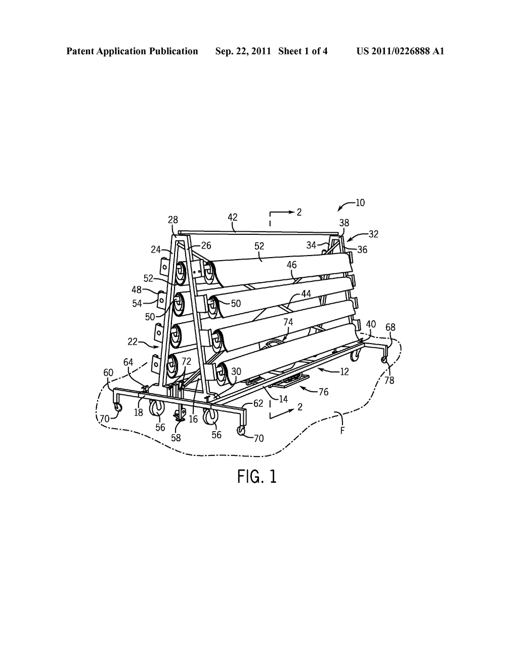 FLOOR COVERING STORAGE, DISPENSING AND RETRIEVAL RACK WITH BLOWER DEVICE - diagram, schematic, and image 02