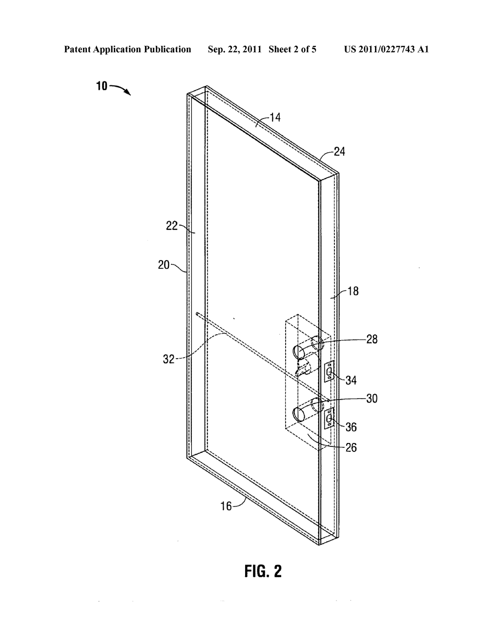 Remotely actuatable locking system and method for forming doors for     accommodating such systems - diagram, schematic, and image 03