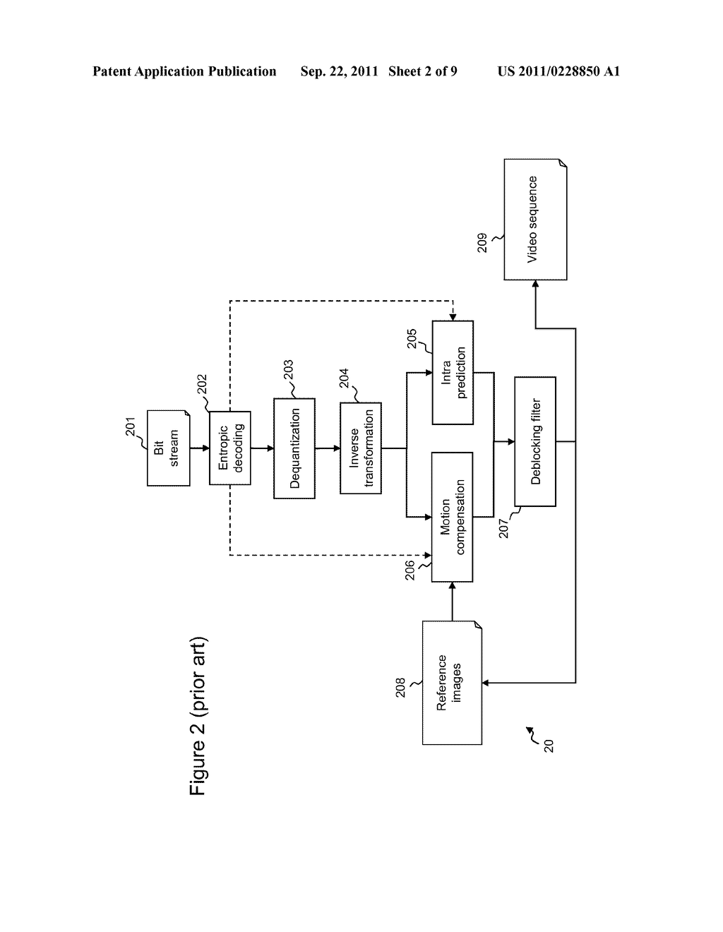 METHOD OF PROCESSING A VIDEO SEQUENCE AND ASSOCIATED DEVICE - diagram, schematic, and image 03