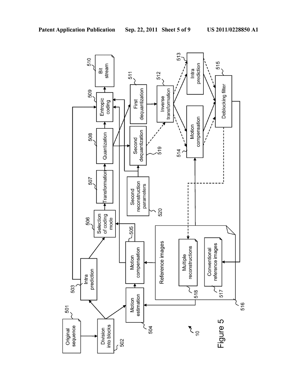 METHOD OF PROCESSING A VIDEO SEQUENCE AND ASSOCIATED DEVICE - diagram, schematic, and image 06
