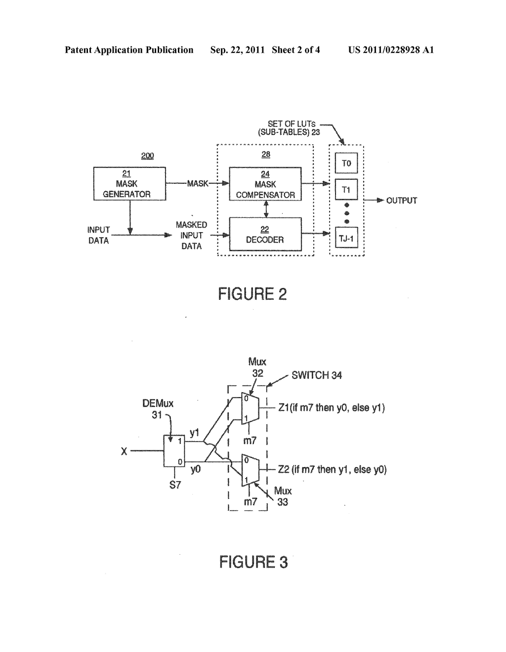 SELECTION OF A LOOKUP TABLE WITH DATA MASKED WITH A COMBINATION OF AN     ADDITIVE AND MULTIPLICATIVE MASK - diagram, schematic, and image 03