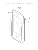 Handheld recharging device for use with cell phone diagram and image