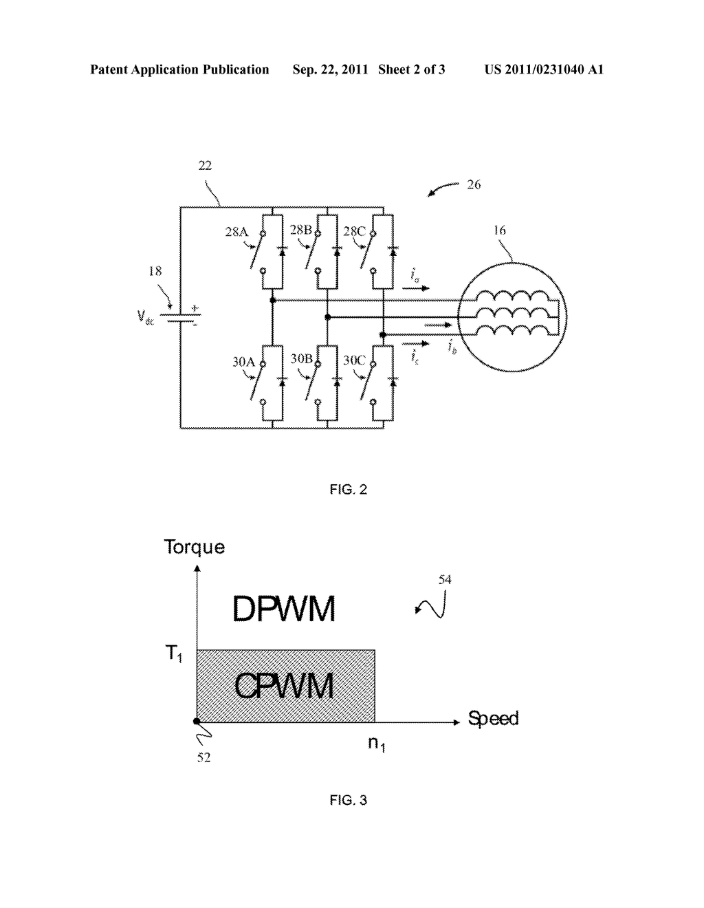 USE OF DISCONTINUOUS PULSE WIDTH MODULATION FOR AN INVERTER COUPLED TO AN     ELECTRIC MOTOR FOR A VEHICLE - diagram, schematic, and image 03