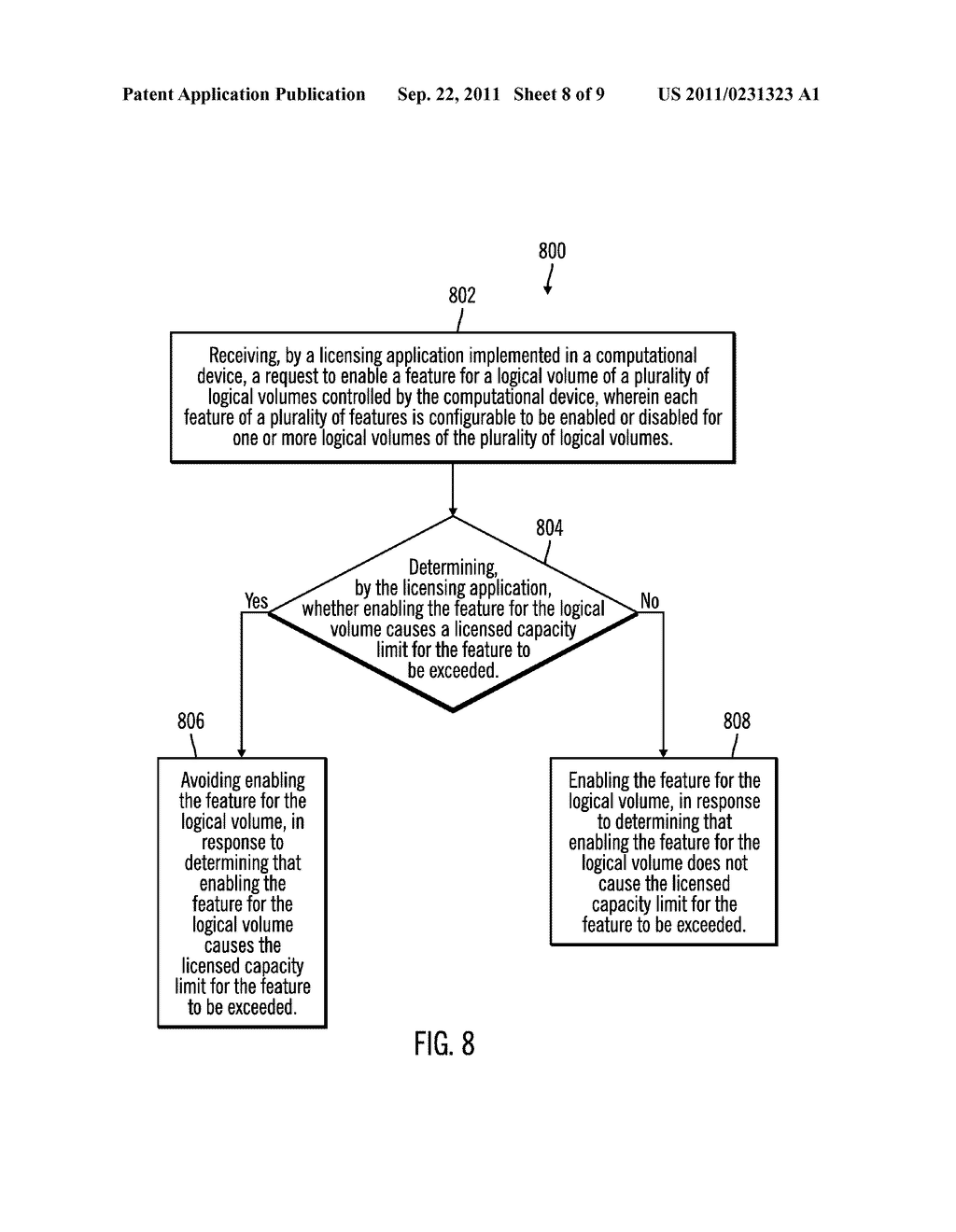 ENABLEMENT OF LICENSED FEATURES AT A LOGICAL VOLUME LEVEL OF GRANULARITY - diagram, schematic, and image 09