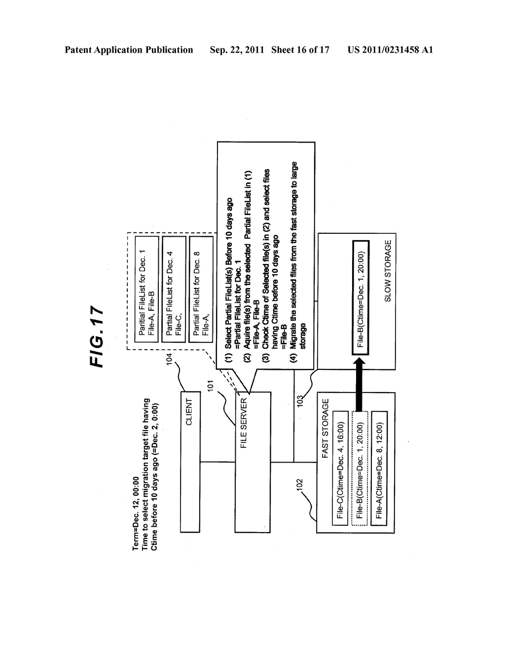 FILE LEVEL HIERARCHICAL STORAGE MANAGEMENT SYSTEM, METHOD, AND APPARATUS - diagram, schematic, and image 17