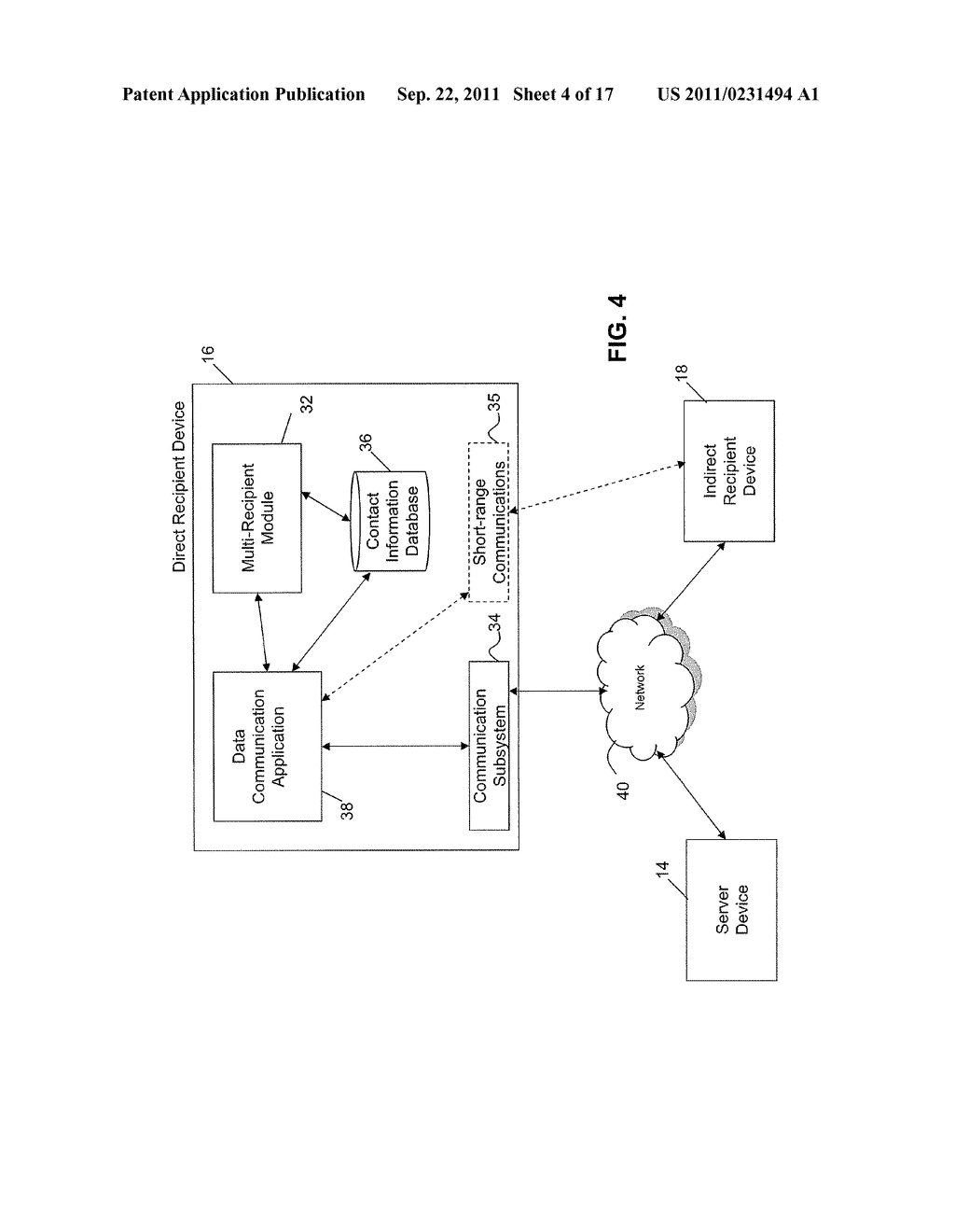 SYSTEM AND METHOD FOR SENDING DATA INDIRECTLY TO A RECIPIENT USING ANOTHER     DEVICE - diagram, schematic, and image 05