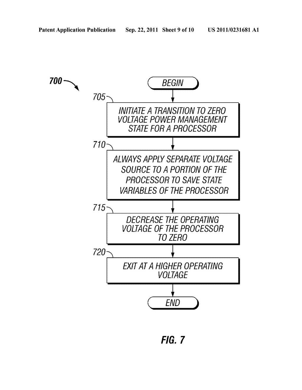 METHOD AND APPARATUS FOR A ZERO VOLTAGE PROCESSOR SLEEP STATE - diagram, schematic, and image 10